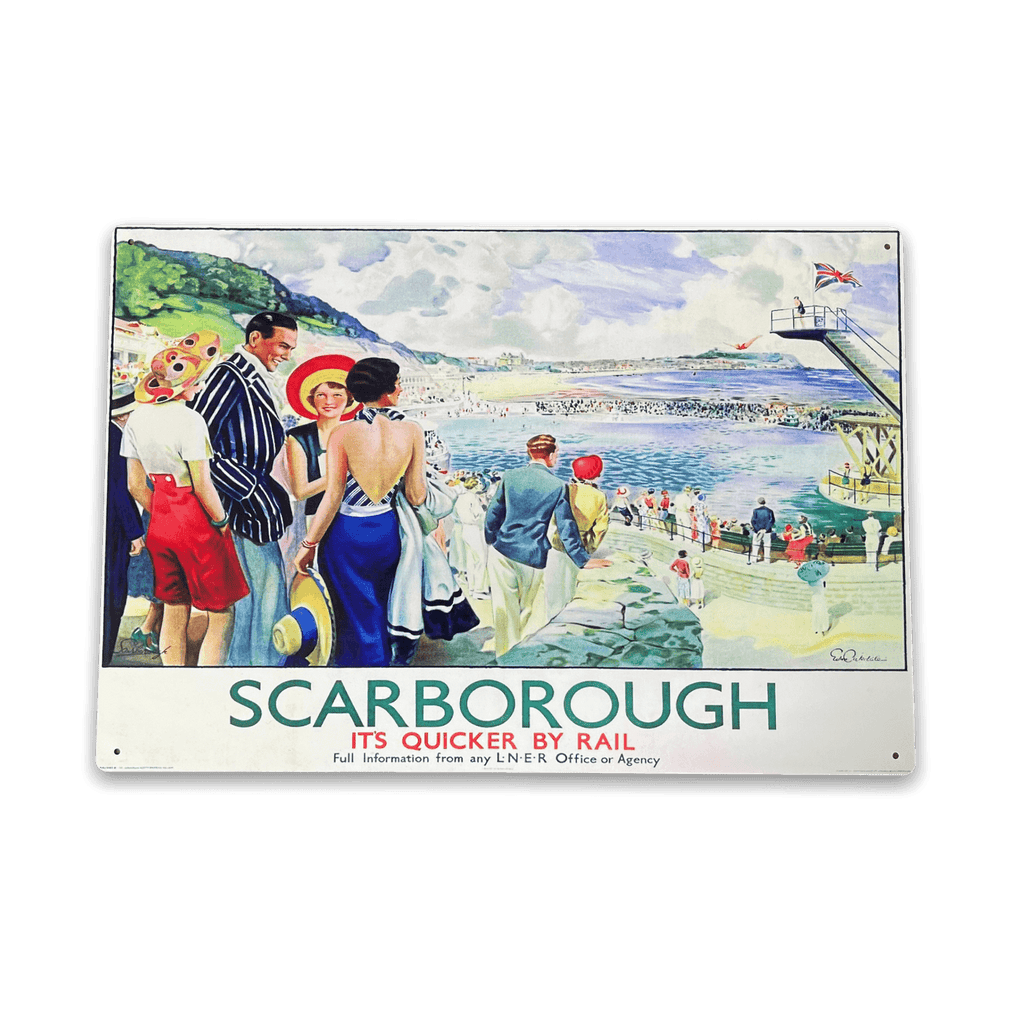 Vintage Metal Sign - British Railways Retro Advertising, Scarborough - Shades 4 Seasons