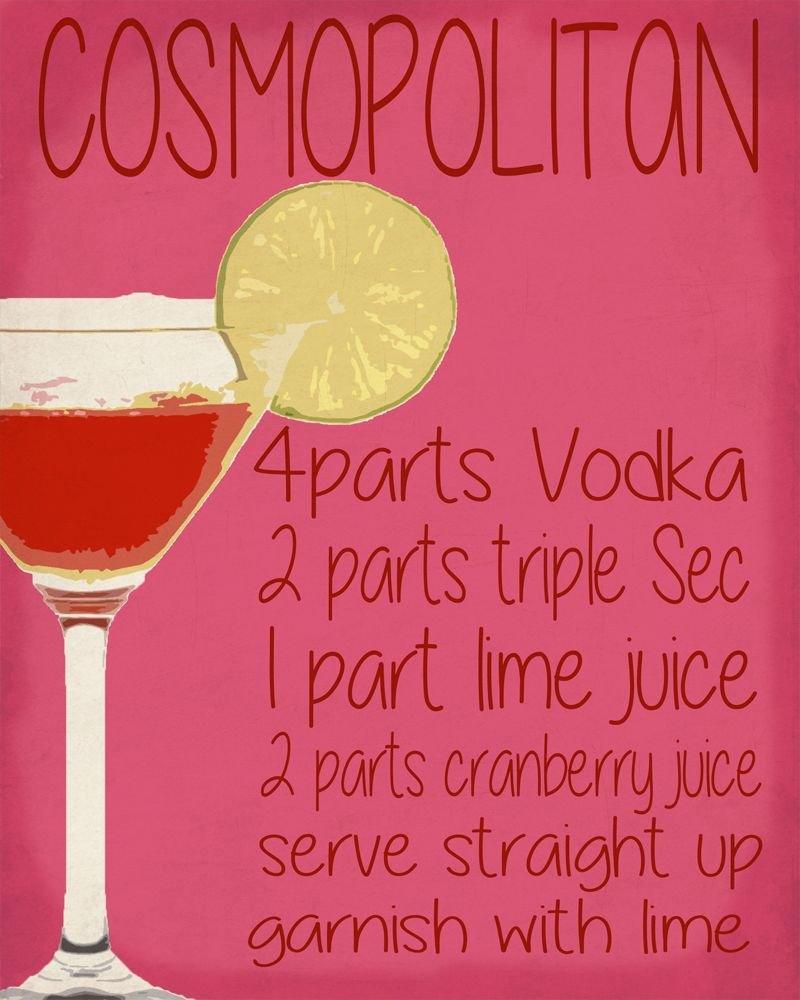 Vintage Metal Sign - Cosmopolitan Cocktail Recipe - Shades 4 Seasons