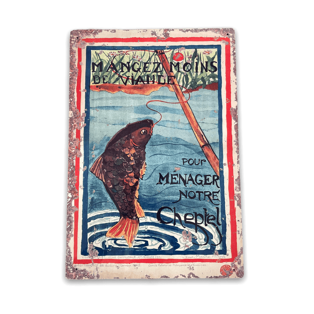 Vintage Metal Sign - Old Fishing Sign - Shades 4 Seasons