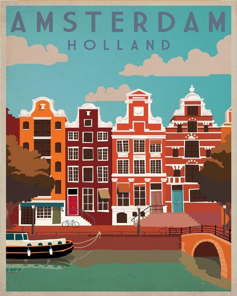 Vintage Metal Sign - Retro Advertising - Amsterdam Travel - Shades 4 Seasons