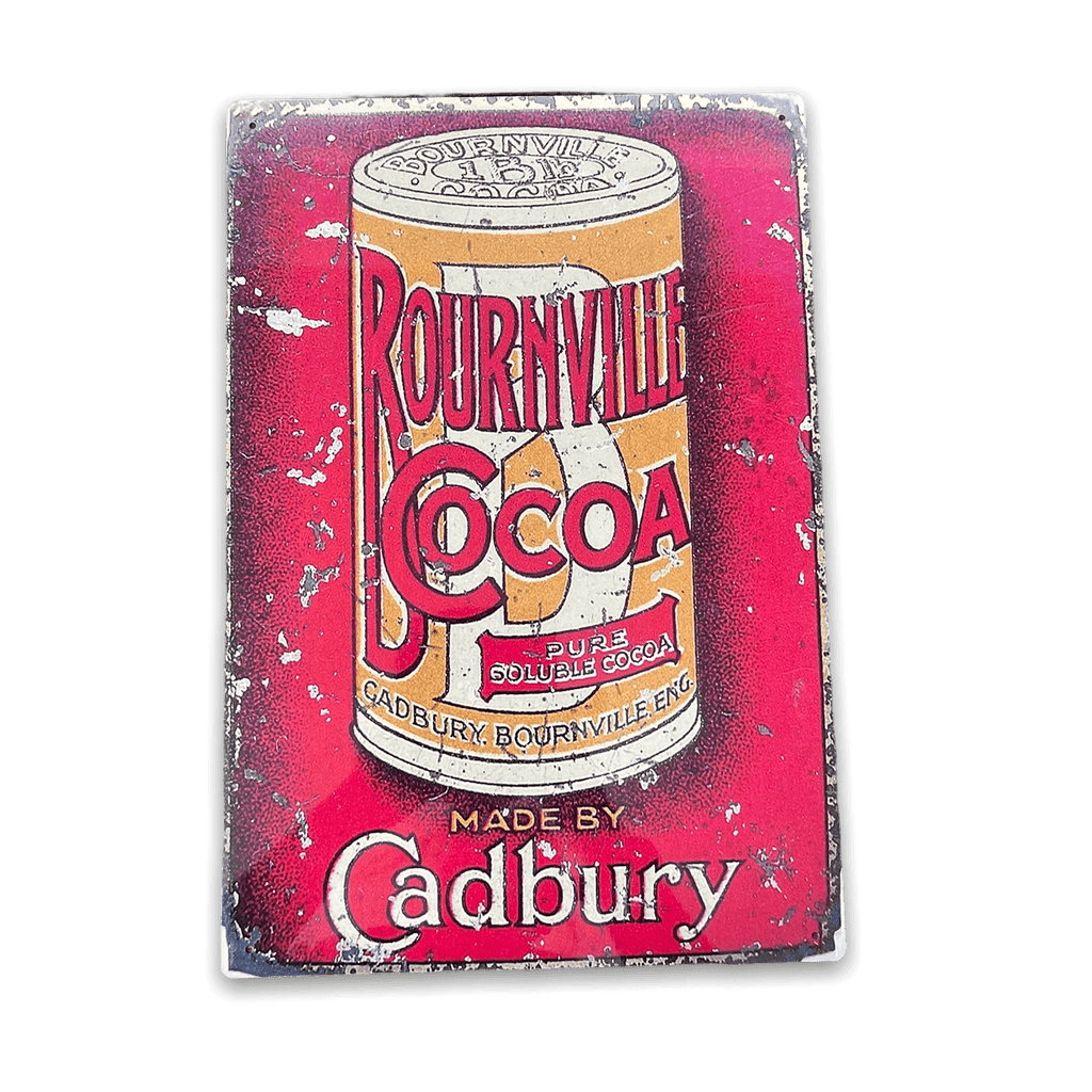 Vintage Metal Sign - Retro Advertising Cadbury Bournville Cocoa - Shades 4 Seasons