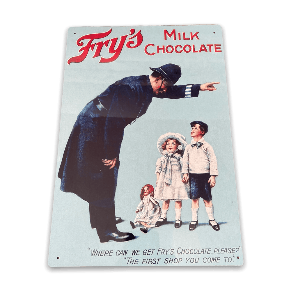 Vintage Metal Sign - Retro Advertising Fry's Milk Chocolates - Shades 4 Seasons