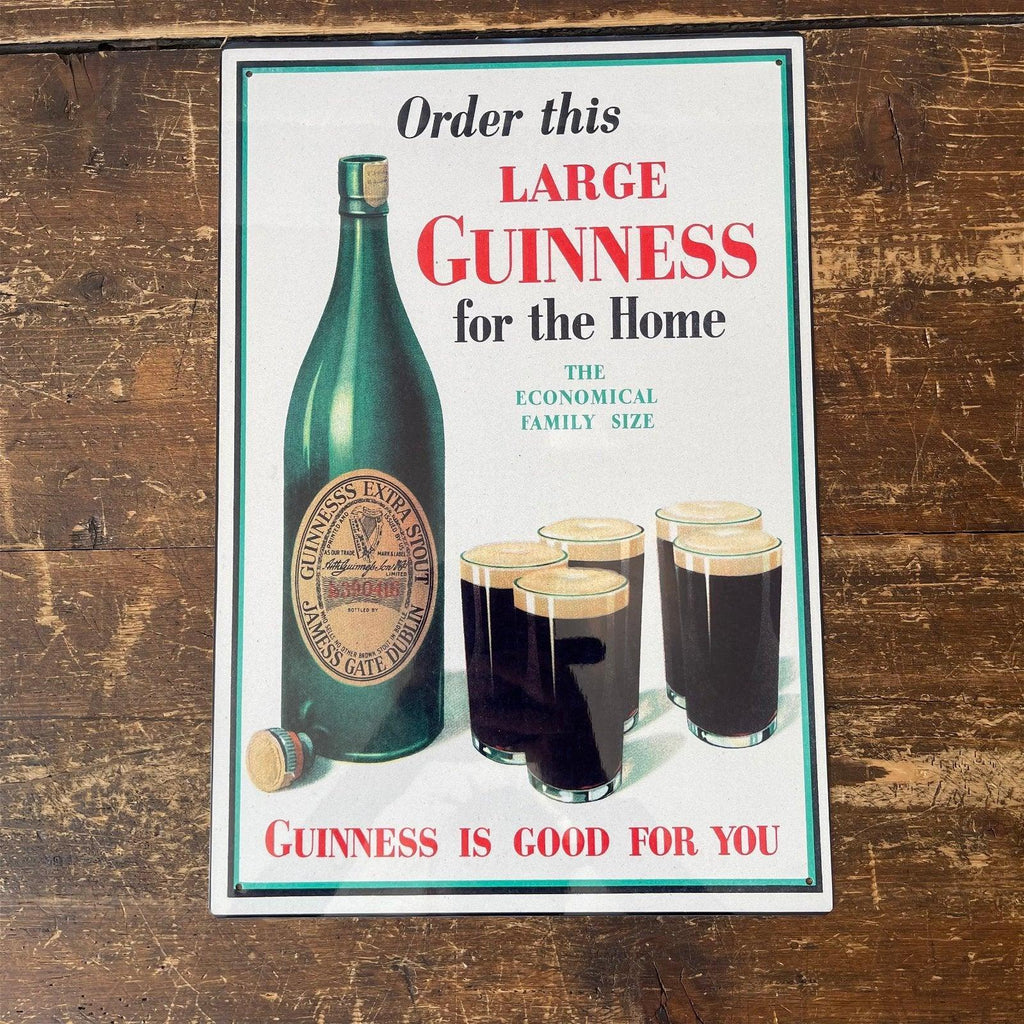 Vintage Metal Sign - Retro Advertising, Large Guinness For Home - Shades 4 Seasons