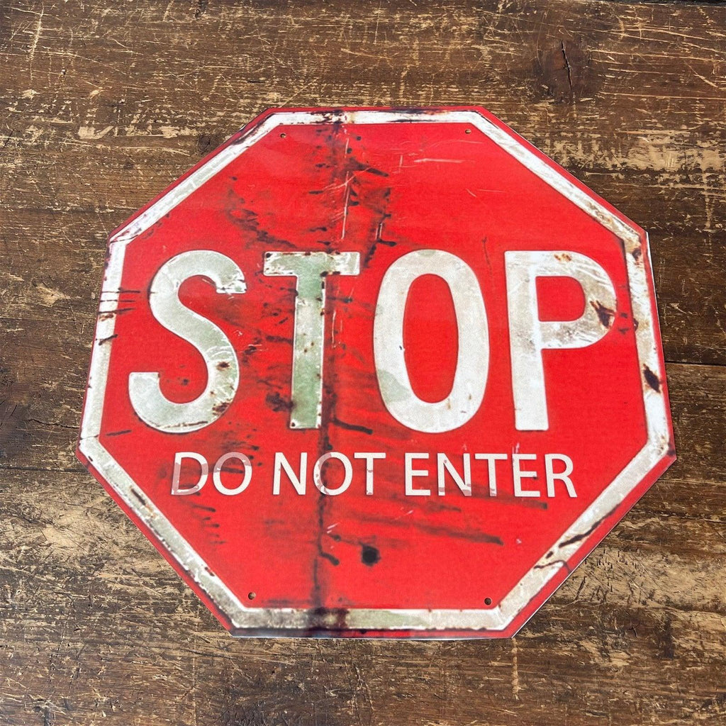 Vintage Metal Sign - Stop, Do Not Enter Sign - Shades 4 Seasons