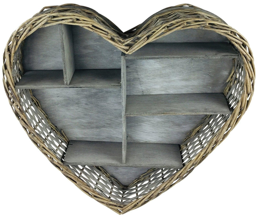 Wicker Heart Shelf Unit 52cm - Shades 4 Seasons
