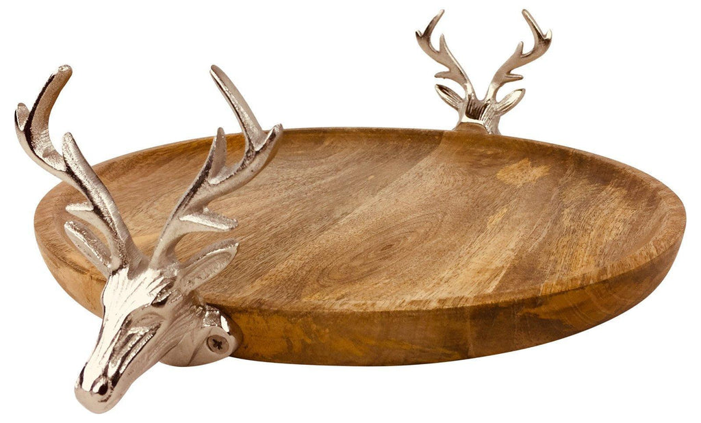 Wooden Stag Tray 33.5cm - Shades 4 Seasons